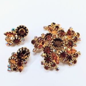 Juliana Delizza Elster Book Brooch Earrings Set